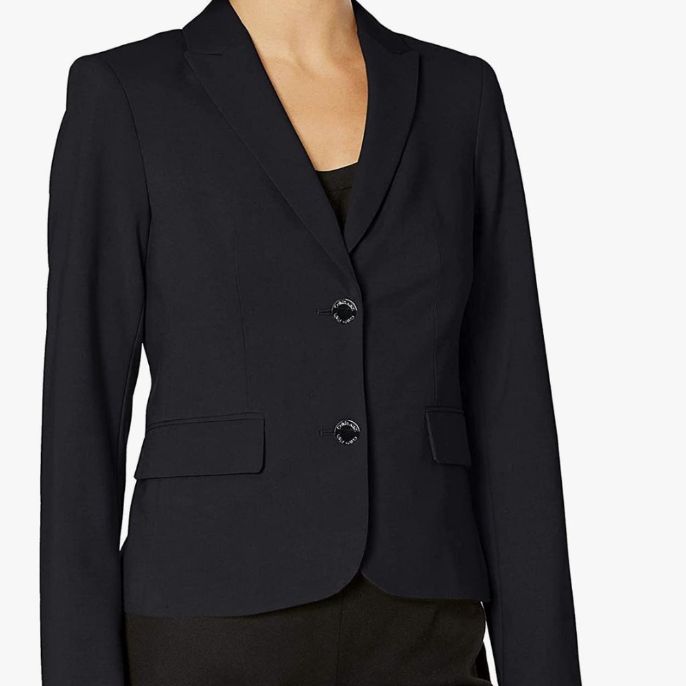 NWOT Calvin Klein Two-Button Black Blazer